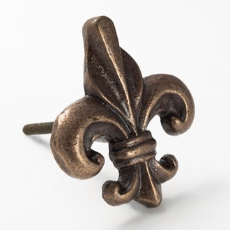 Fleur de lis cast iron knob 
